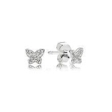 Venta al por mayor mini joyería de plata de los pendientes del perno prisionero de la mariposa 925 para las muchachas